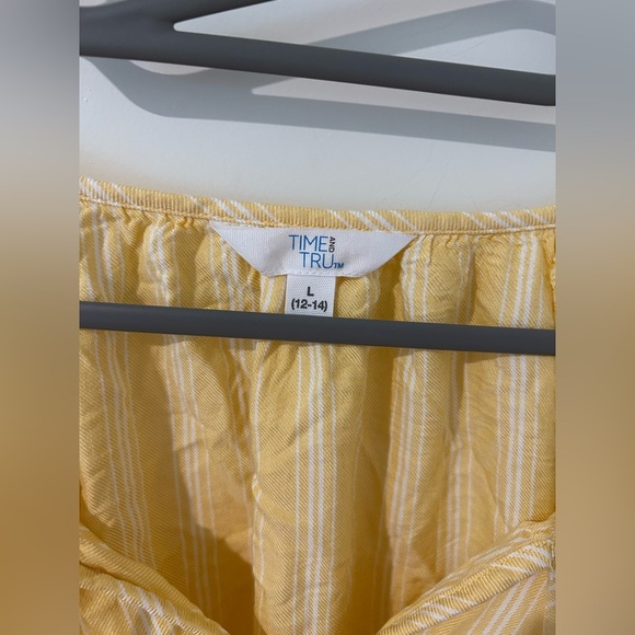 Yellow Striped Peplum Top - Picture 5 of 7